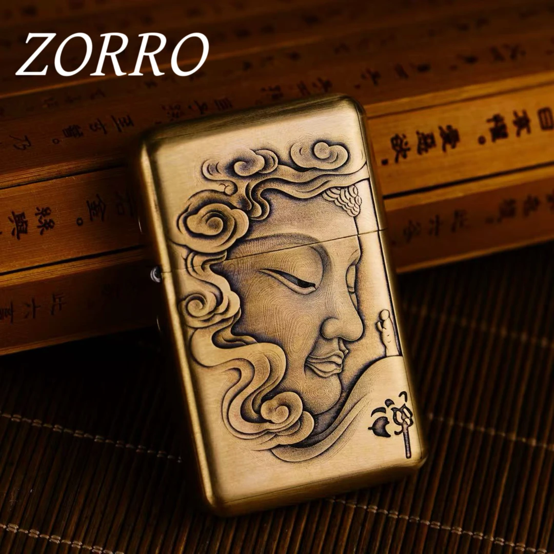 佐罗ZORRO超薄790三代内胆超薄浮雕禅意煤油打火机