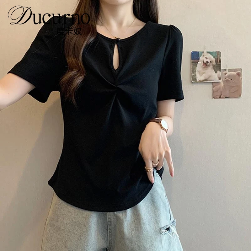 大码遮肚子纯欲辣妹正肩T恤打底衫女夏季胖妹妹百搭弧形显瘦上衣