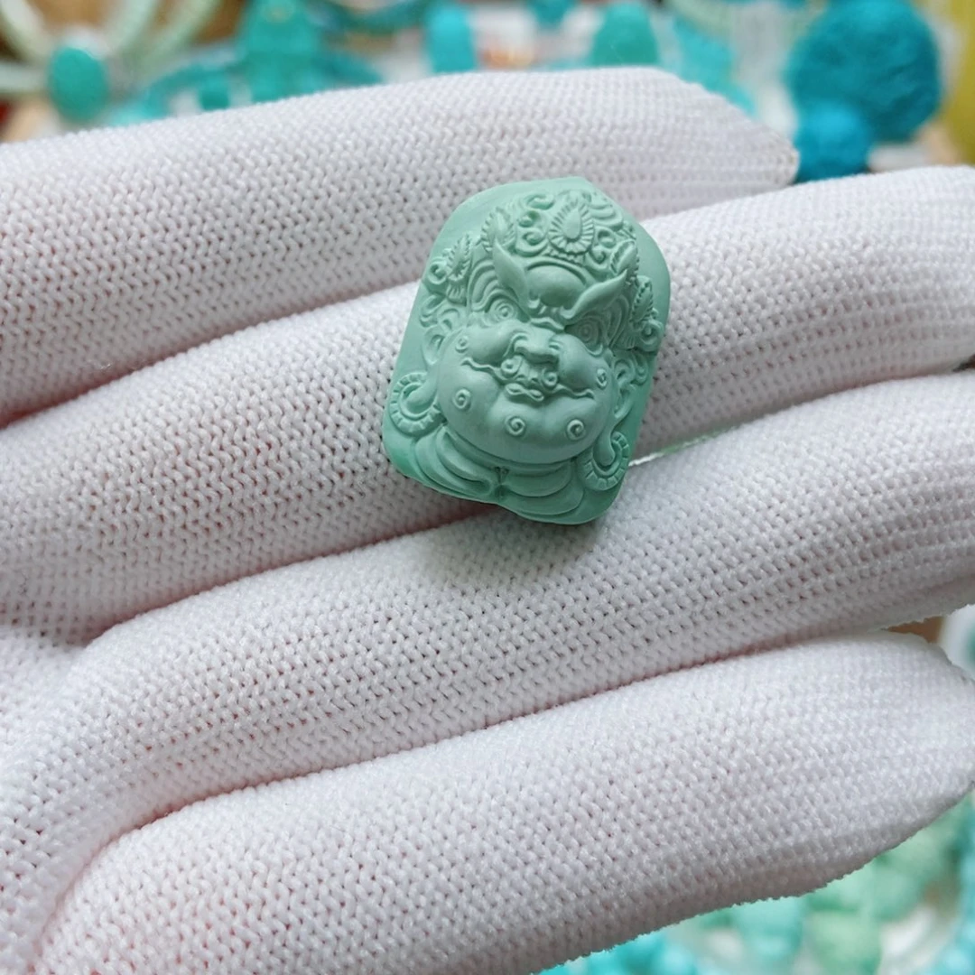 绿松石未镶嵌黄财神