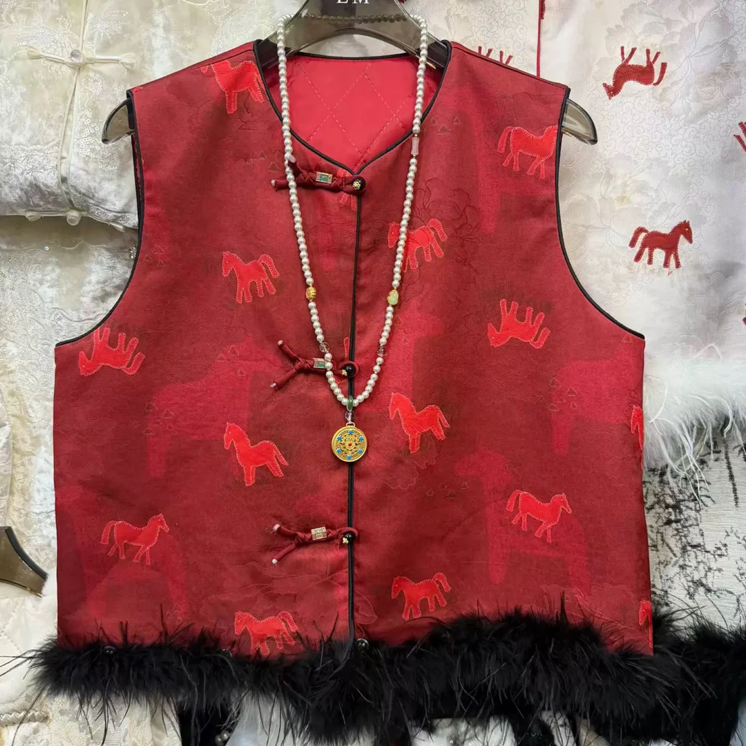 【海南肉丝】9251新中式超好看提花国风马甲