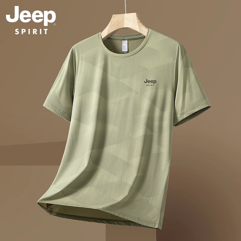 JEEPSPIRIT吉普新款体恤短袖男士夏季休闲运动上衣百搭透气打底衫