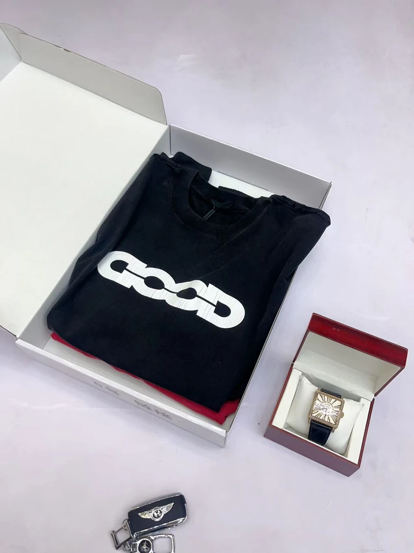 【新潮5店】5002#潮牌时尚百搭喷墨男女同款潮流休闲短袖