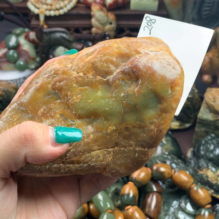 岫岩河磨玉（透闪石质玉）手把未镶嵌