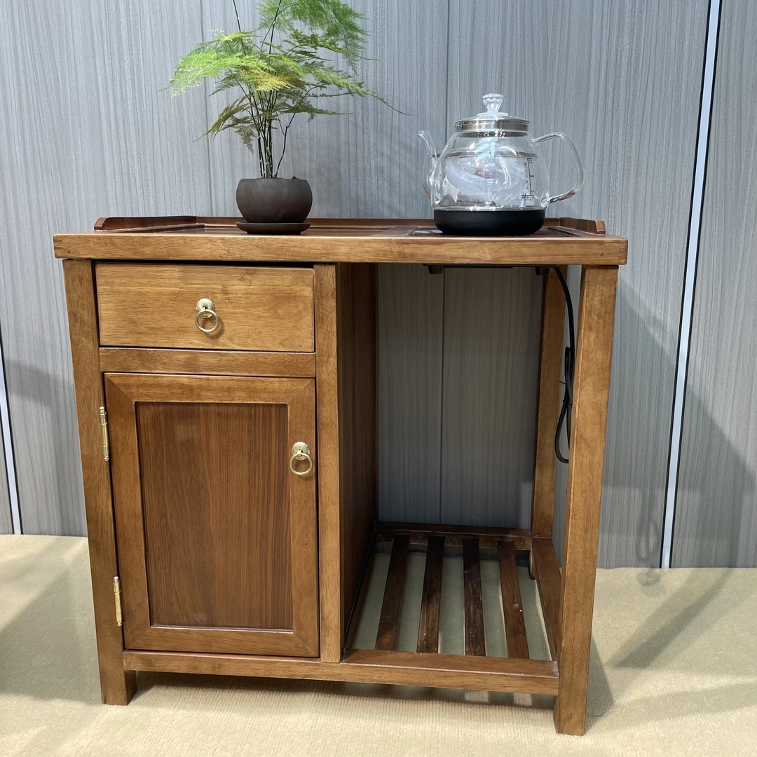 南美胡桃木茶水茶台水柜水壶家用一体实木茶车客厅边柜移动烧水