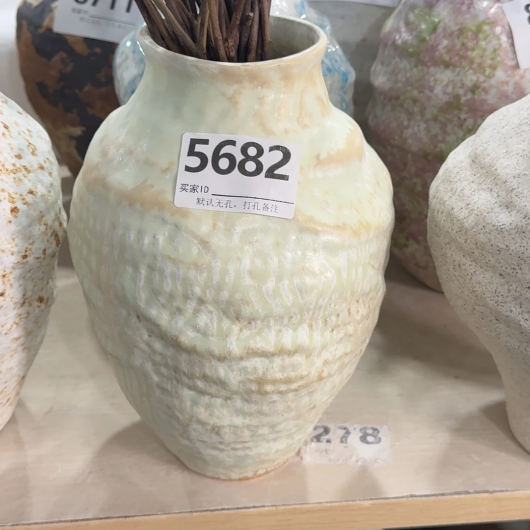 晚***～陶摆件景德镇高温花瓶编码5682高28口8默认无孔