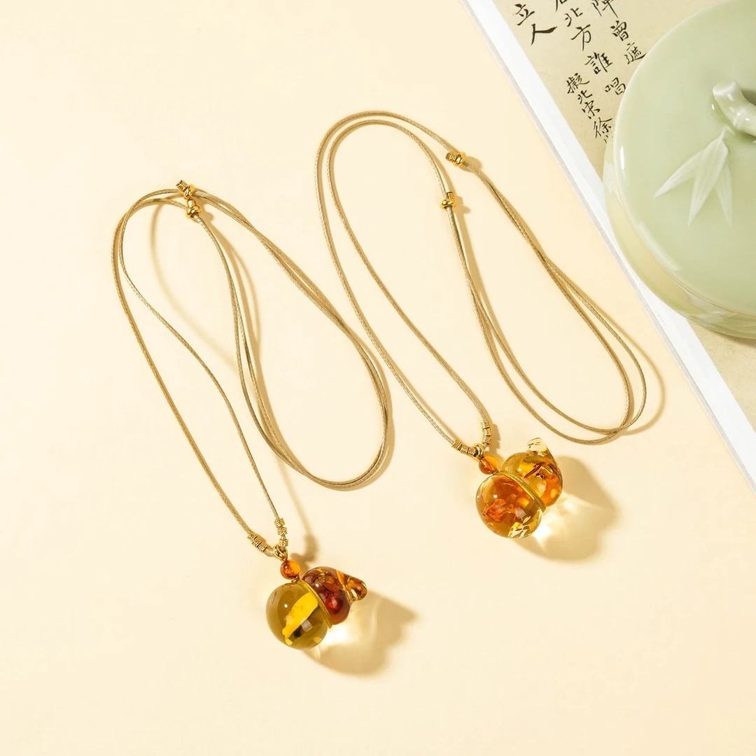 【云上叙】花珀吊坠-多样性发其一-随形-V63586-M（甄选）