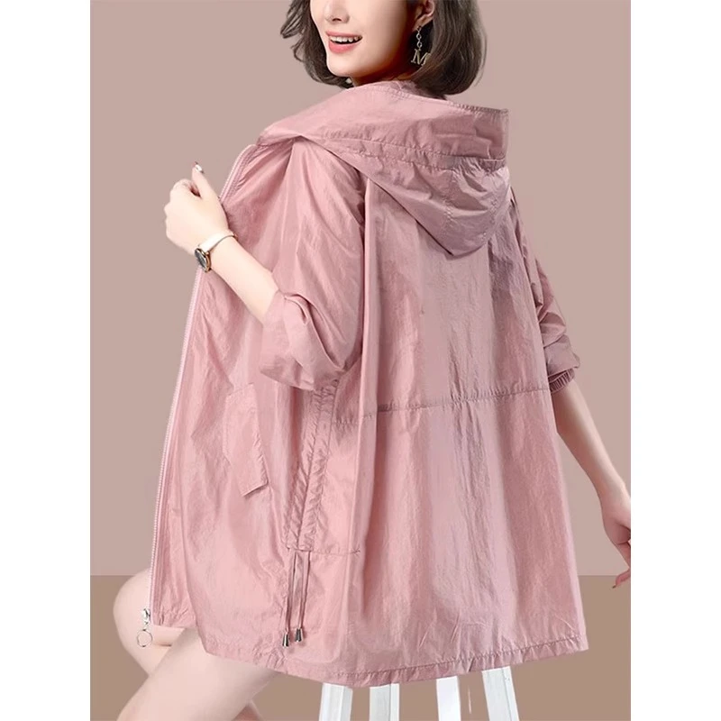 胖mm大码300斤时尚防晒衣女夏季户外运动透气防紫外线防晒服外套