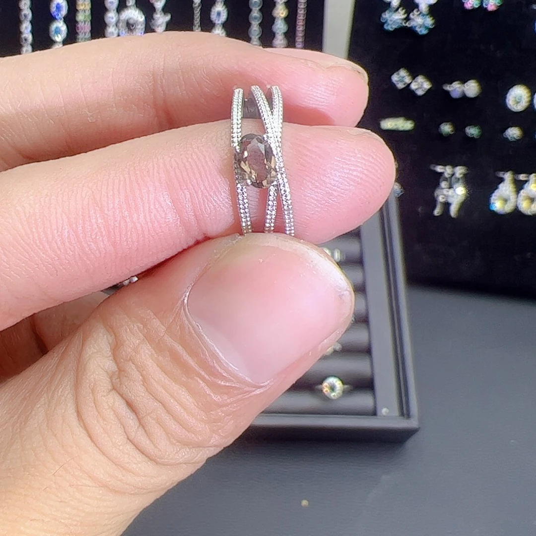 紫晶珠宝半成品银S925镶嵌夏***柔