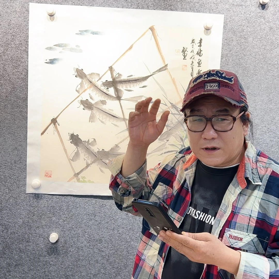 国画知鱼之乐纯手绘