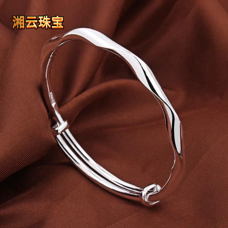 湘云 足银手镯 足银999.9莫比乌斯手镯闭口/开口实心时尚25克