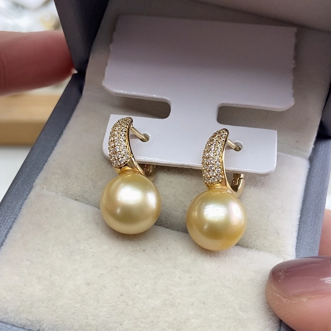 耳饰海水珍珠银S925镶嵌