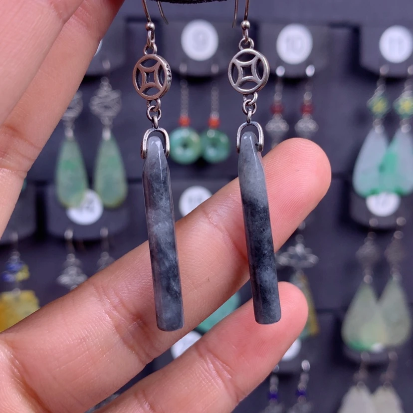 【闪购商品】翡翠银S925镶嵌耳饰