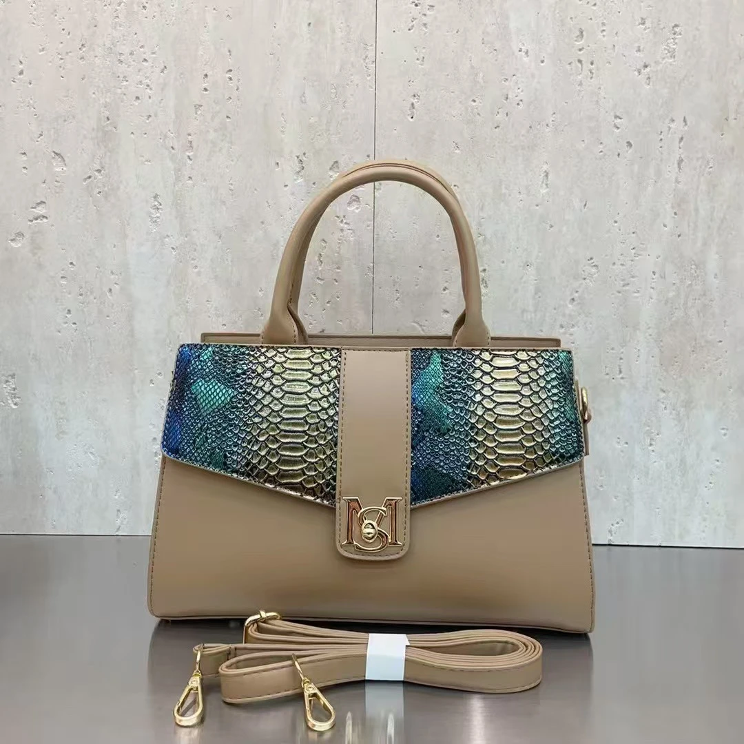高端定制蛇纹女包大气手提斜挎包真皮质感A080