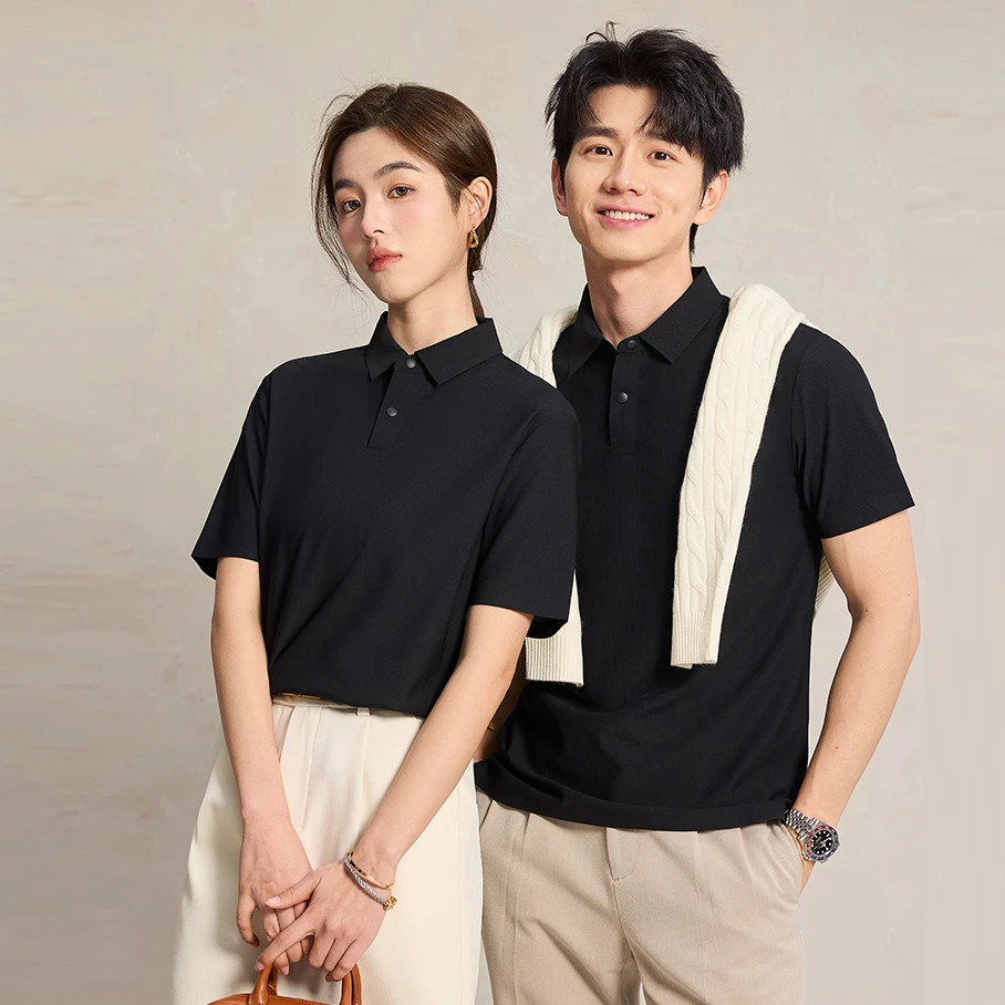 【7A抗菌+凉感】男女同款净面抗菌简约舒适休闲翻领POLO衫 25206