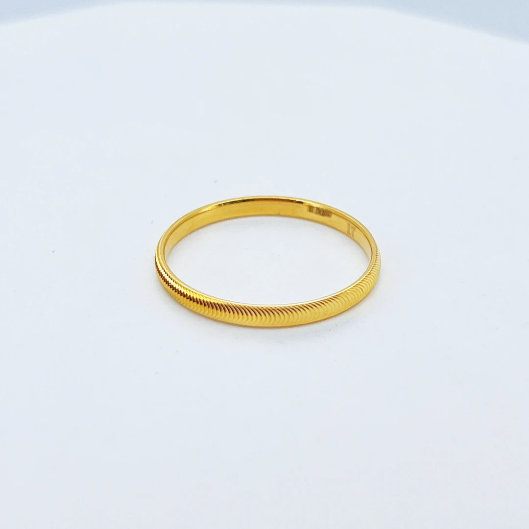 足金999黄金猫眼金戒指 面宽2mm