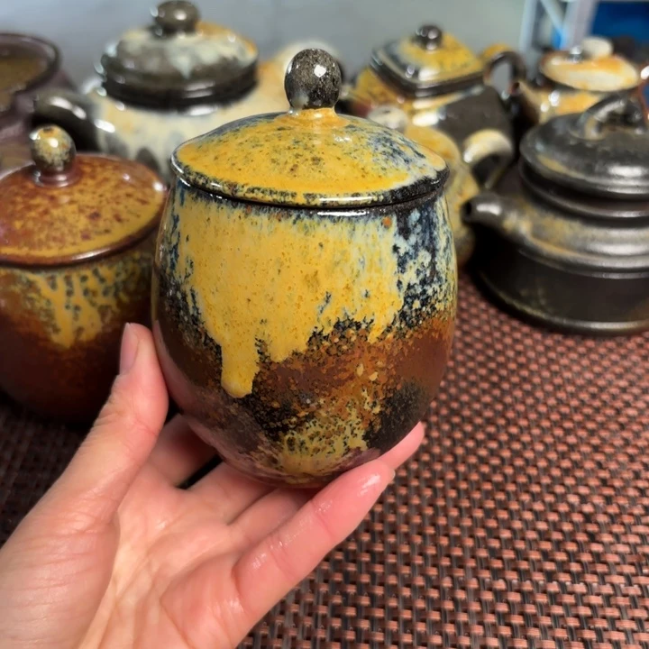 紫砂茶杯龙旦盖杯