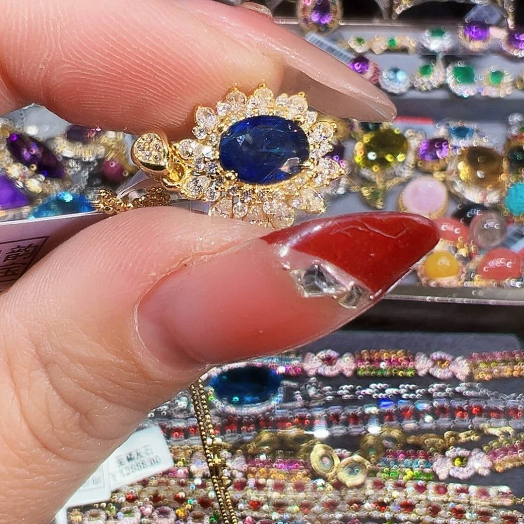 银S925镶嵌珠宝奇石蓝宝石