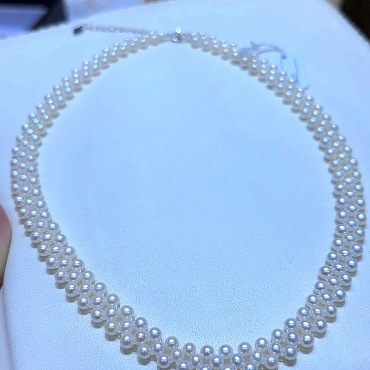 颈饰银S925镶嵌淡水珍珠