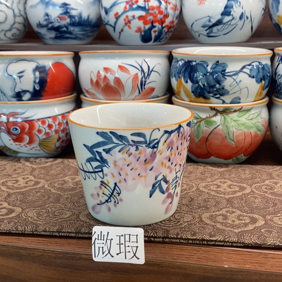 釉下手绘茶具微瑕