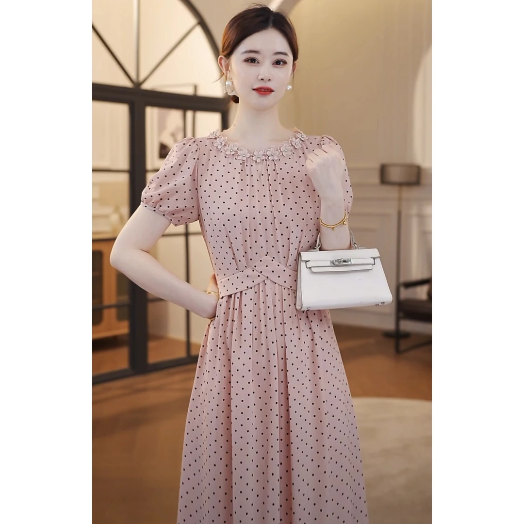 【嘉嘉JIANG】 尼可小姐 夏季休闲小波点清凉感连衣裙 XJ252L1186