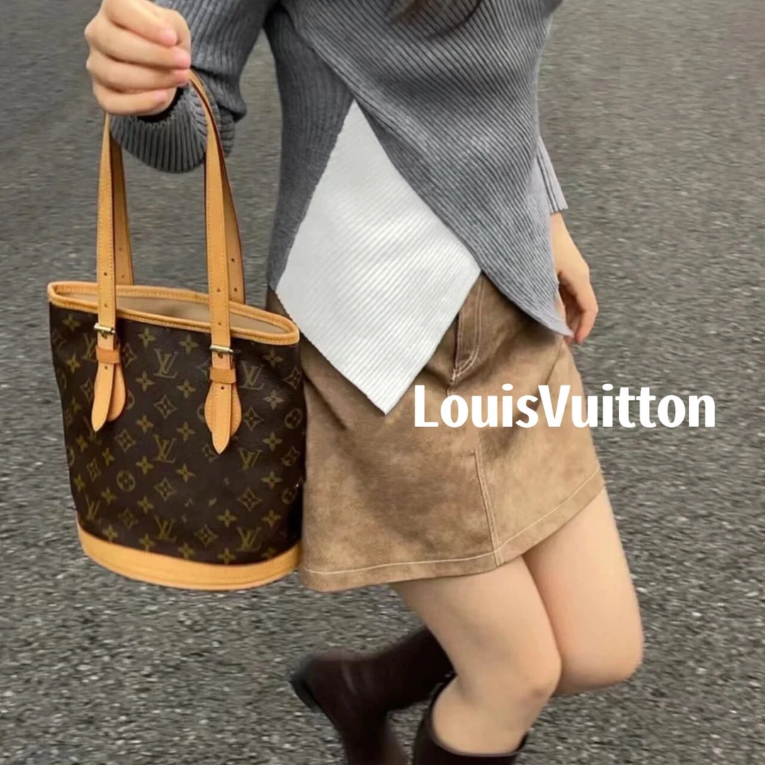 修复品8614143/LouisVuitton/路易威登小号水桶包配皮换新