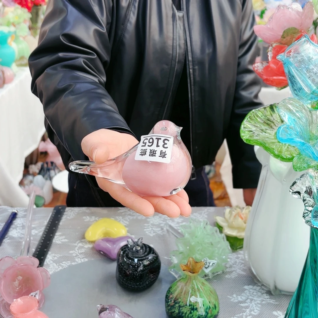 瑕疵福利不退不换琉璃花瓶艺术品