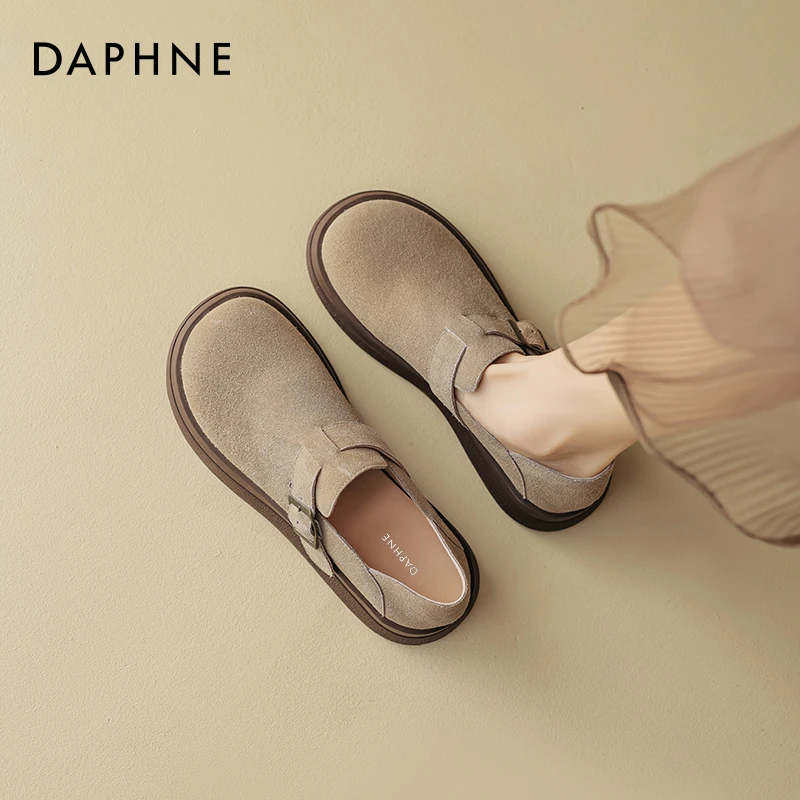 达芙妮乐福鞋女2025新款春夏爆款一脚蹬全包孕妇两穿软底单鞋单鞋