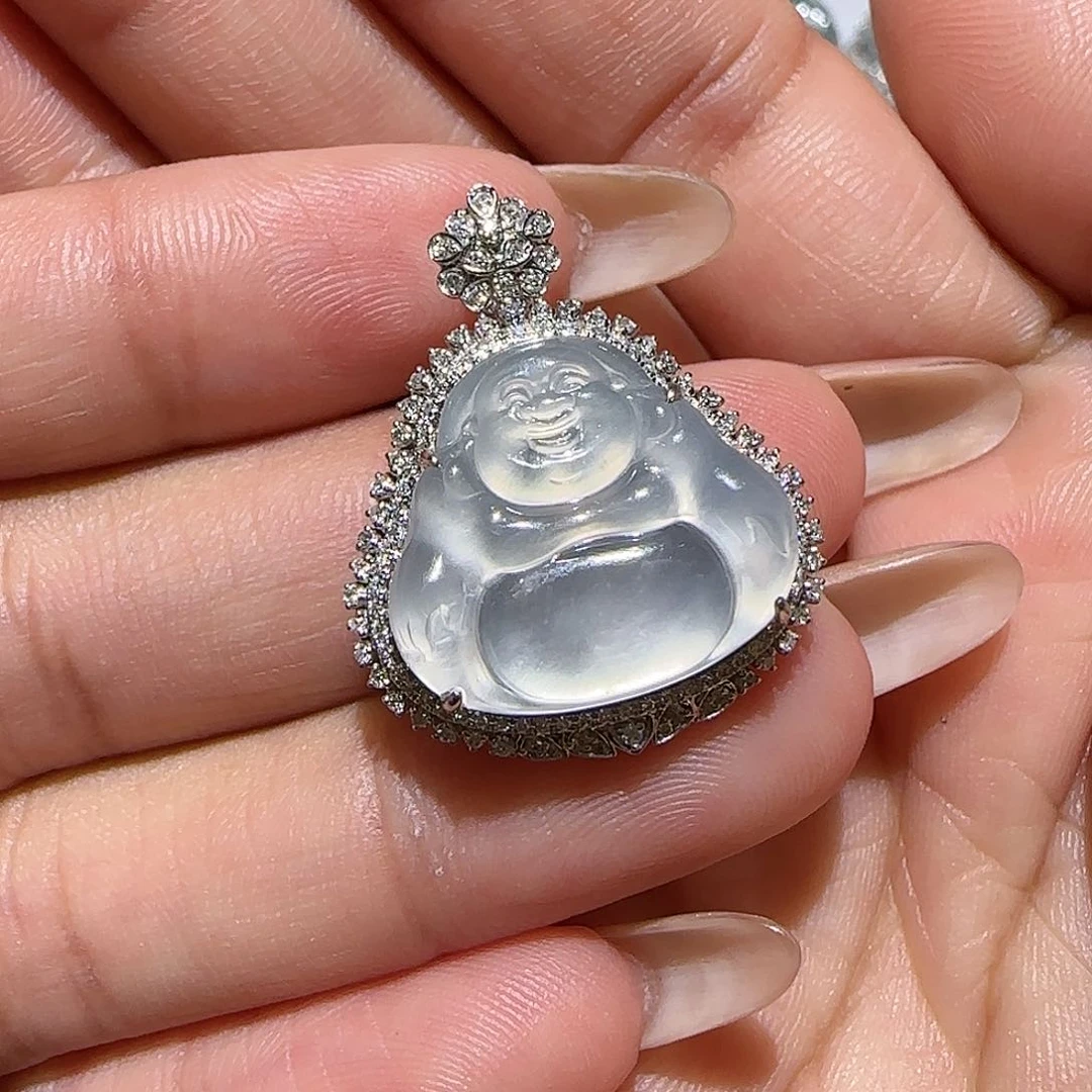 【闪购商品】颈饰18K金镶嵌翡翠凹*天然
