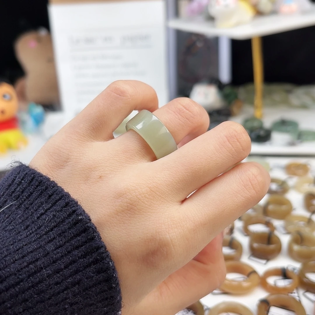 和田玉未镶嵌戒指P23晴水窄直切16.4不退换