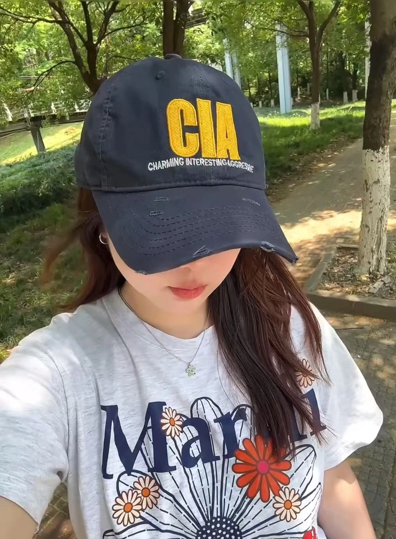 ClA韩系刺绣撞色鸭舌帽棒球帽