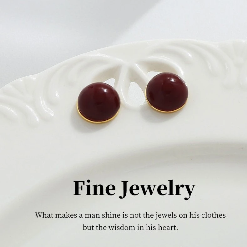 925银仿珍珠耳饰 半珍珠耳钉925純銀文艺复古耳饰银针小众耳环