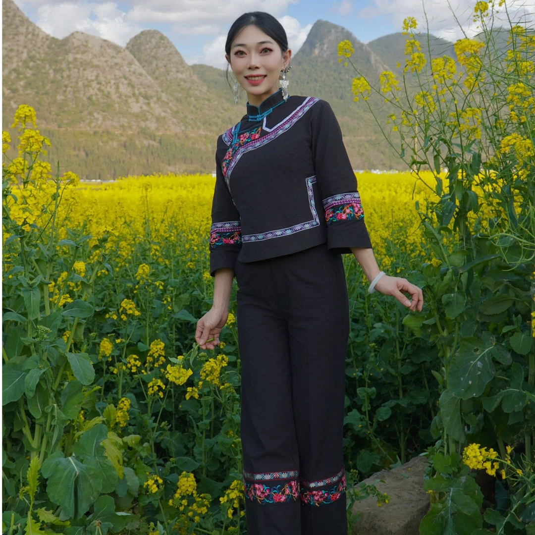 【云见布依】布依族壮族少数民族春季新款黑色裤装两件套日常休闲