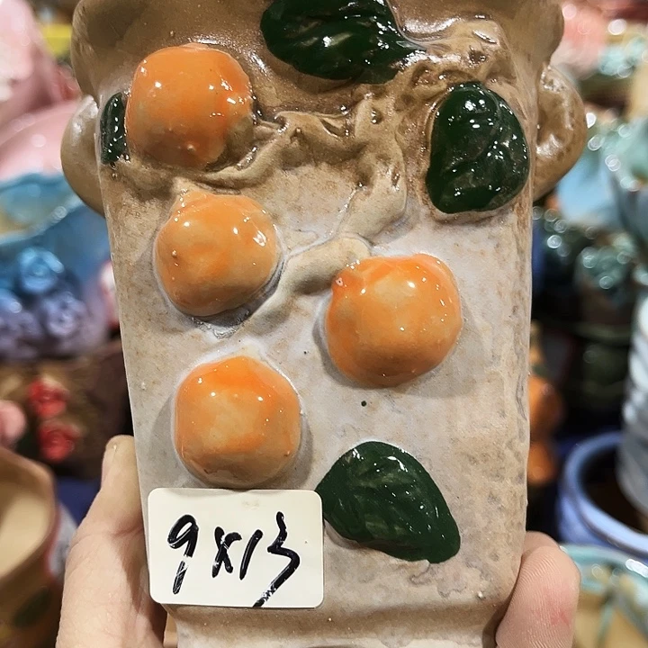 瓷片花盆多肉植物艺术品