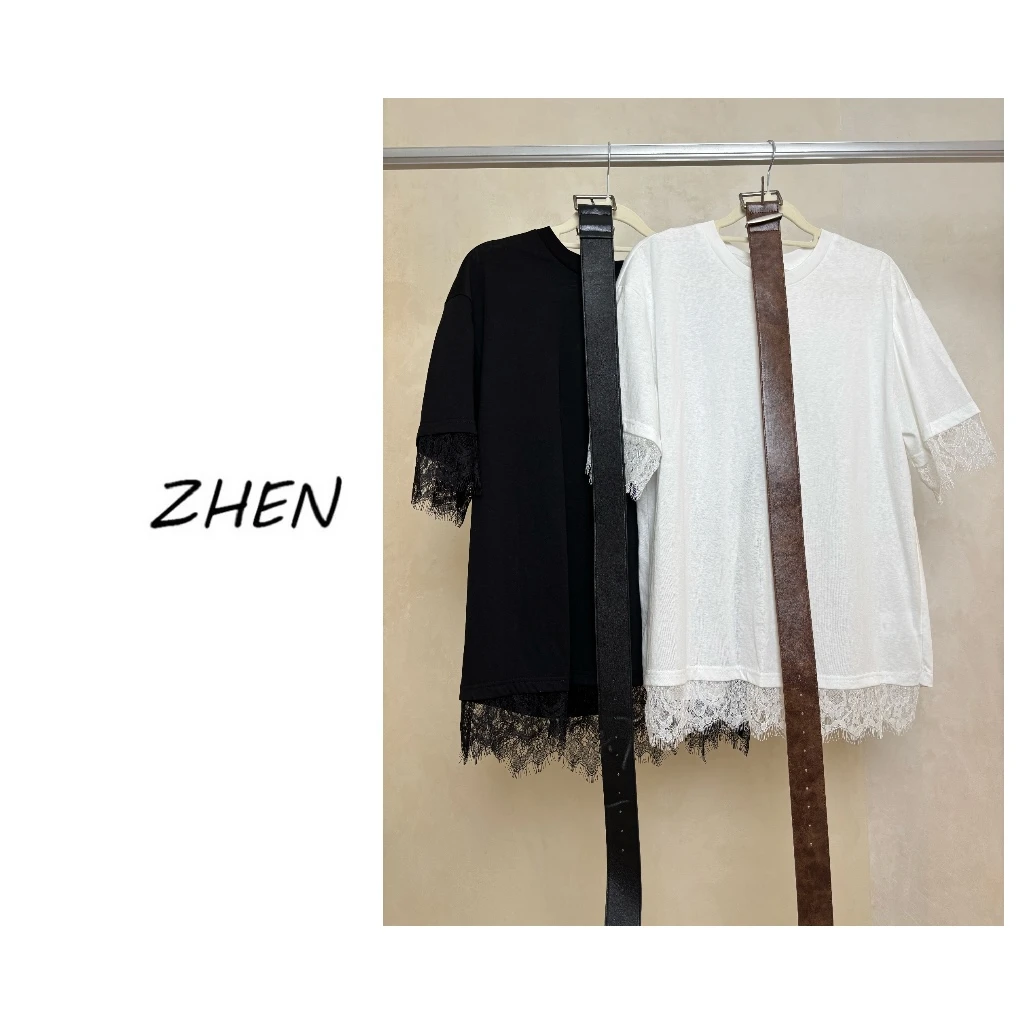 【ZHEN】25K00670 2025新款修身显瘦气质小众设计师款短袖T恤打底