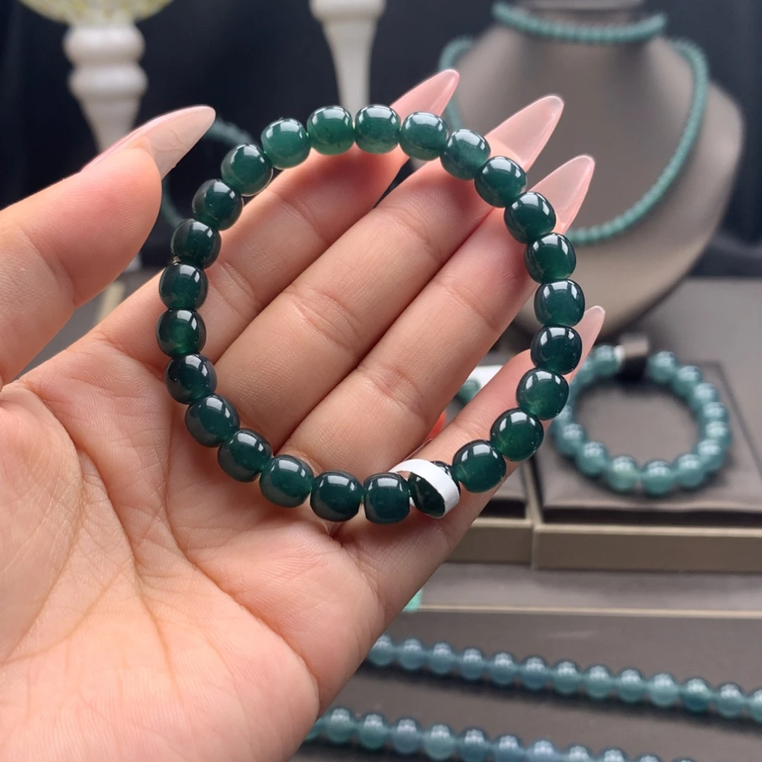 翡翠未镶嵌手链卡7.8mm老型珠福利款