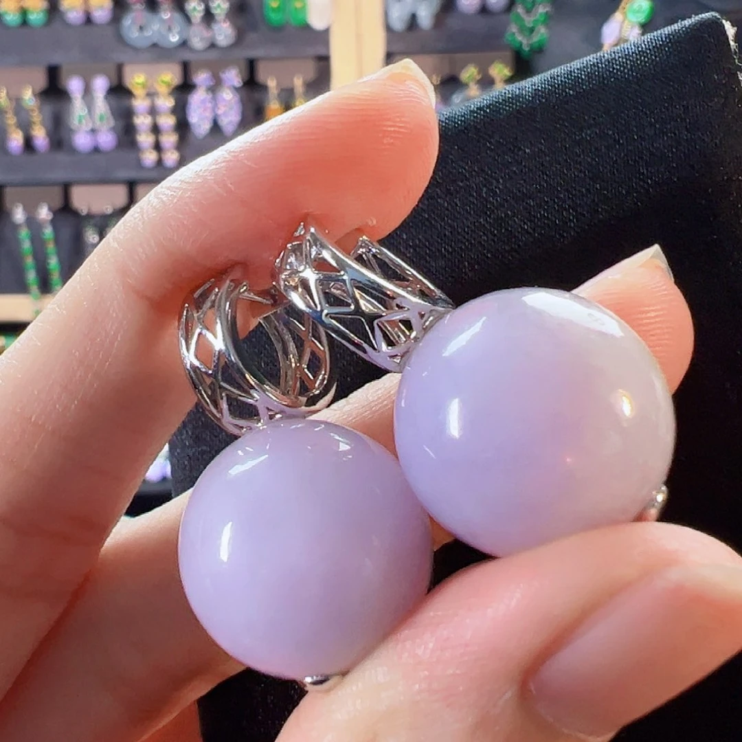 翡翠18K金镶嵌耳饰签收后24小时鉴赏期