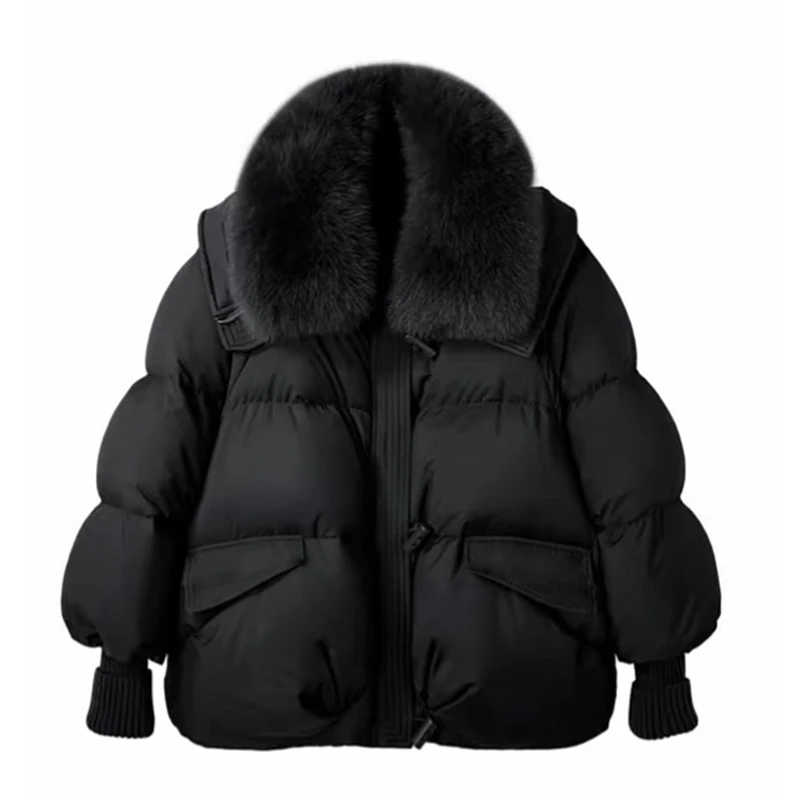 【小满专属】轻奢皮草大毛领鹅绒服女装外套A5