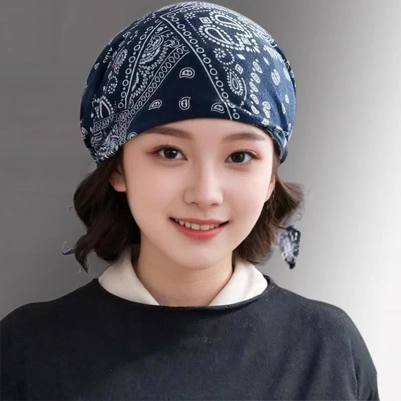 薄款显年轻遮白发帽子头巾帽飘带洋气头饰春秋发带帽女款2025新款