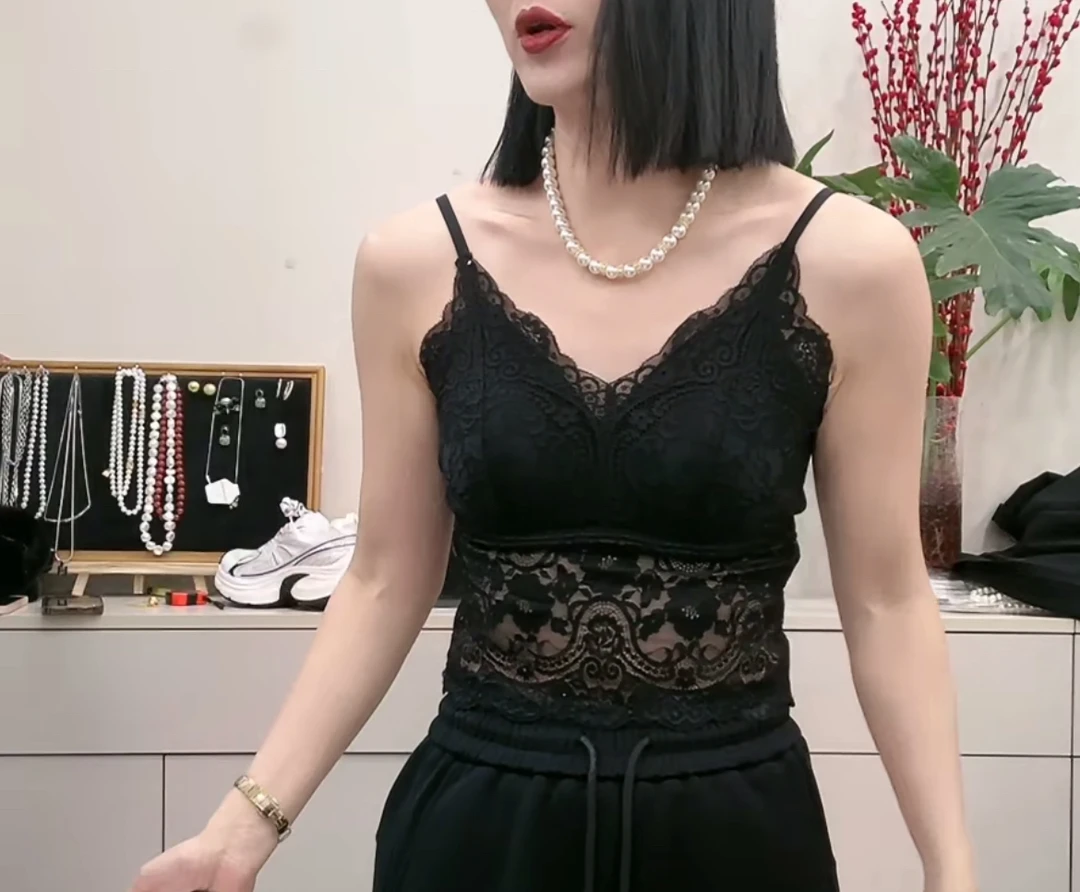 855舒适性感V领蕾丝美背20