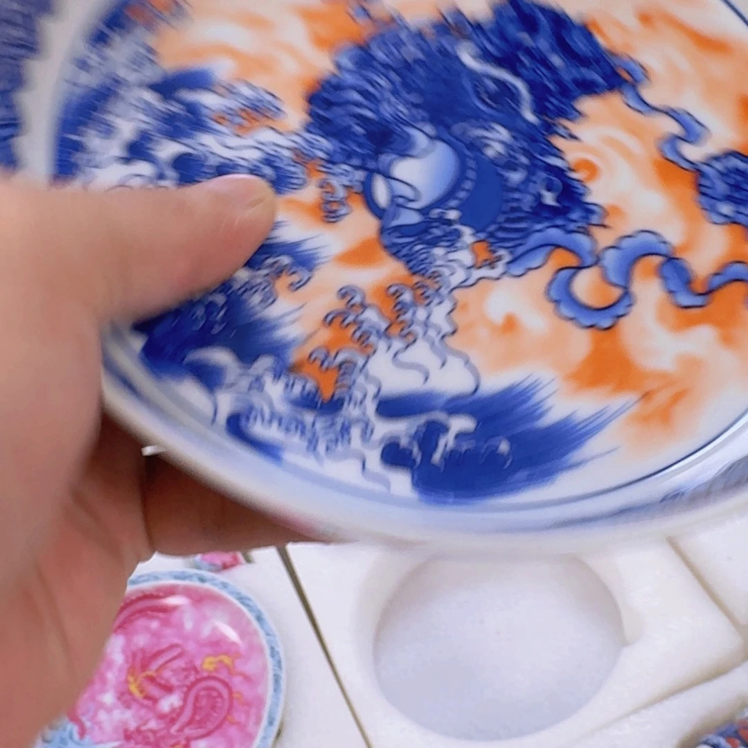 瓷片帆红醒狮大壶乘景德镇