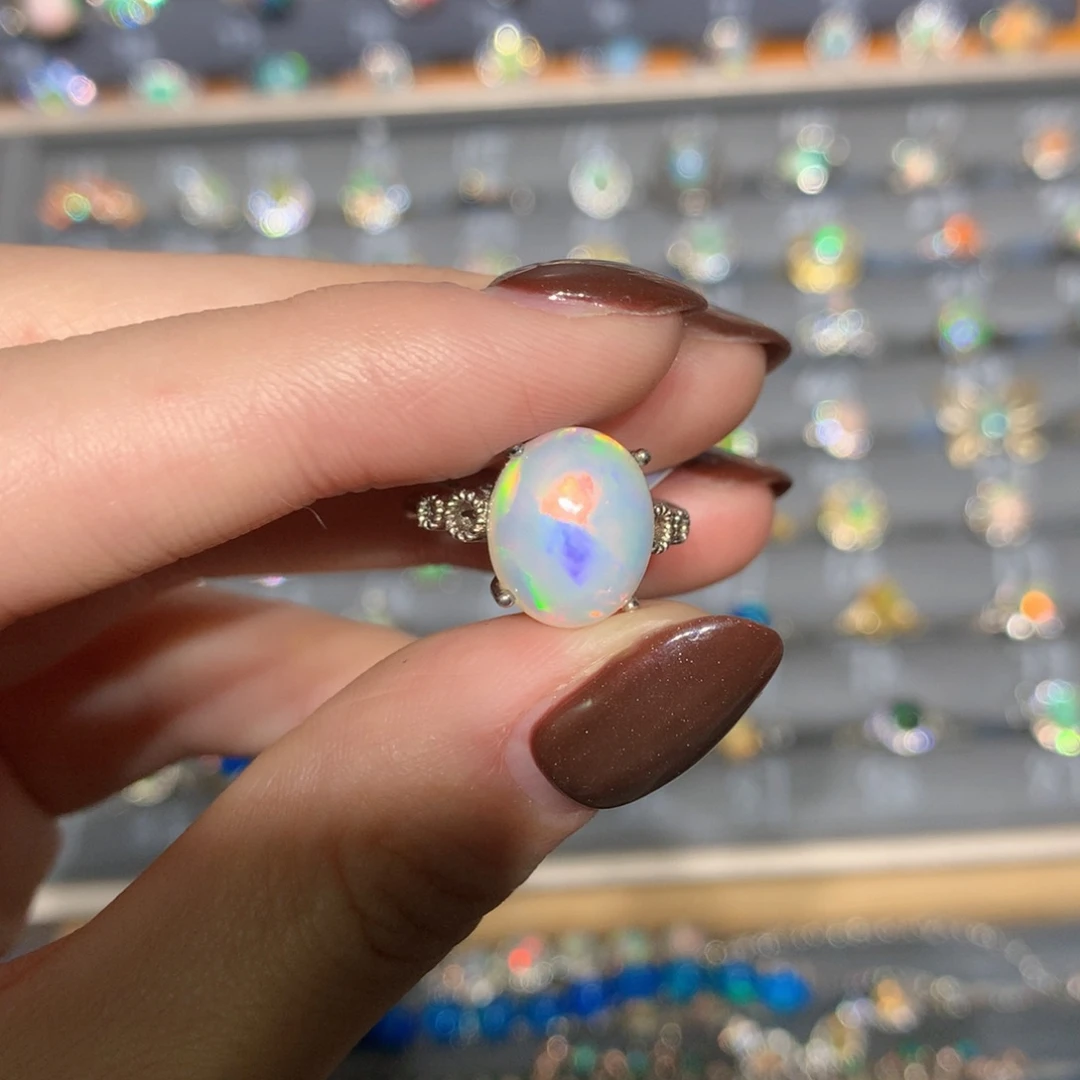 银S925镶嵌欧泊戒指t