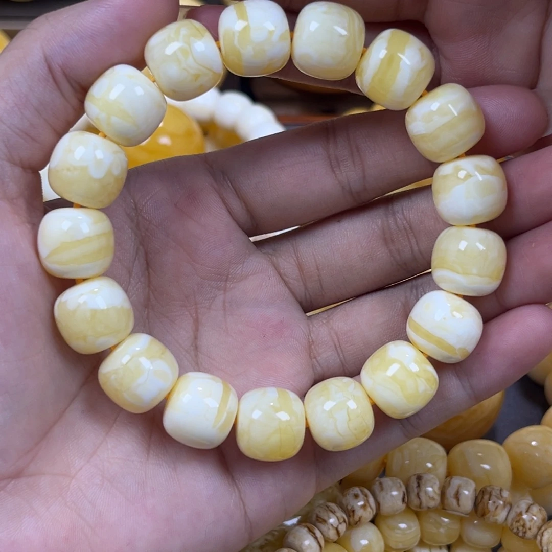 琥珀未镶嵌手串同料老邢手串13mm