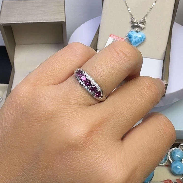 烟晶银S925镶嵌戒指