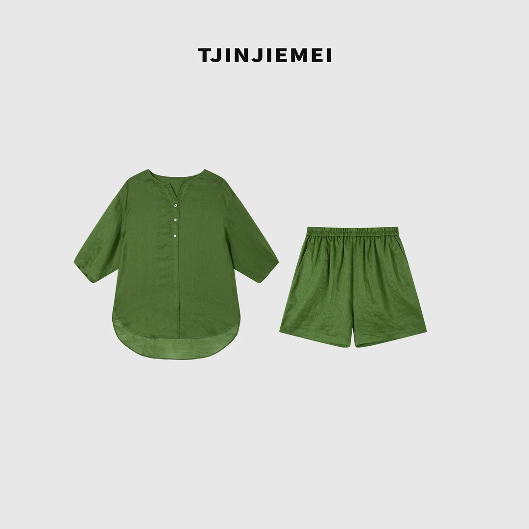 T井姐妹【抹茶】时尚百搭简约休闲慵懒感套装TZ2505-TJ297