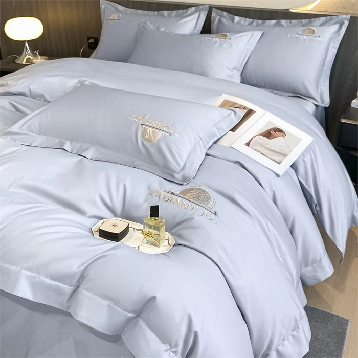 高端床上用品 高端简约 长绒棉刺绣四件套 星愿