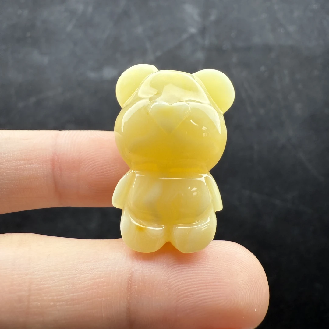 Y5695天然原矿蜜蜡 小熊上下孔 18*30*14mm支持复检