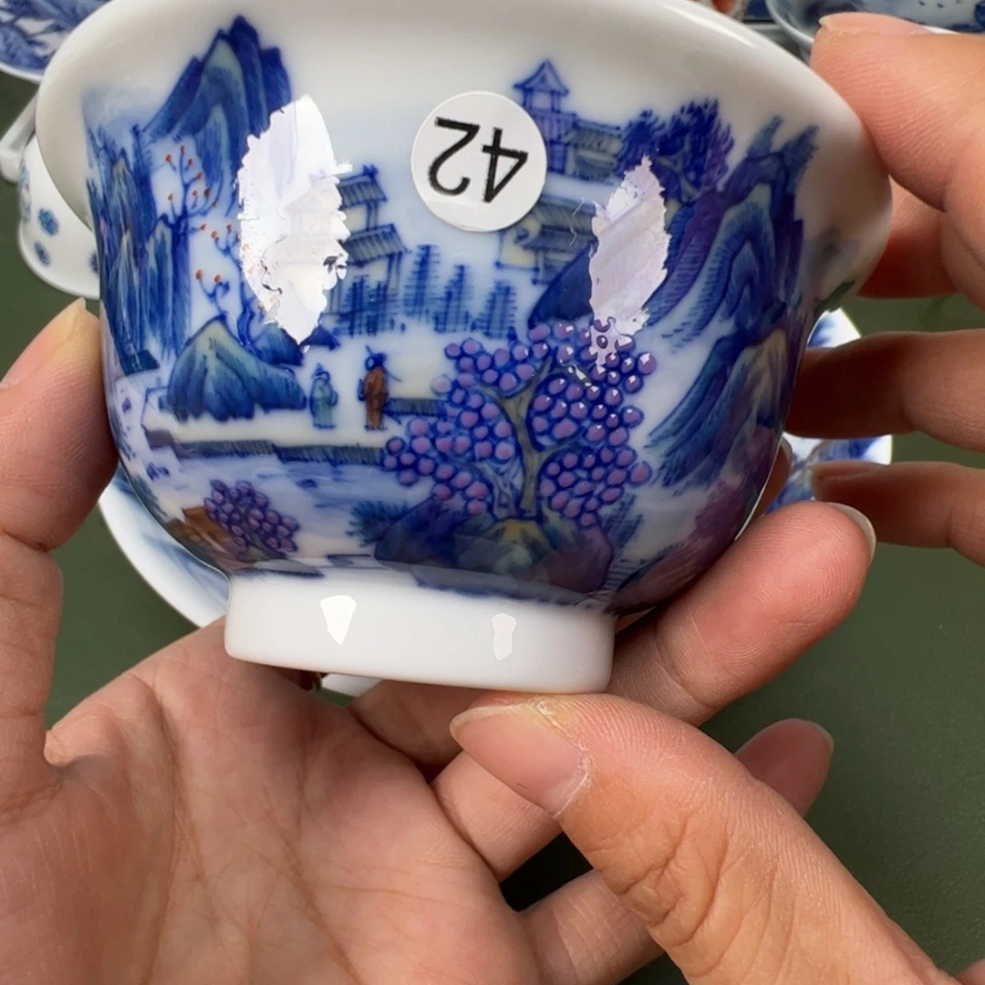 陶瓷景德镇纯手工纯手绘茶具木木42