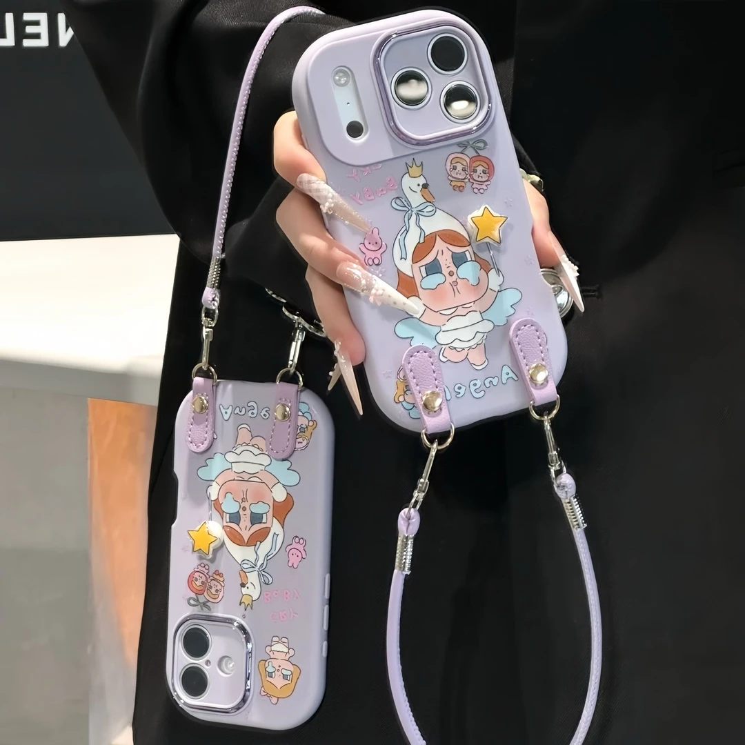 星星棒哭娃转转贴件挂绳适用iPhone17/16手机壳小米15vivoppo华为