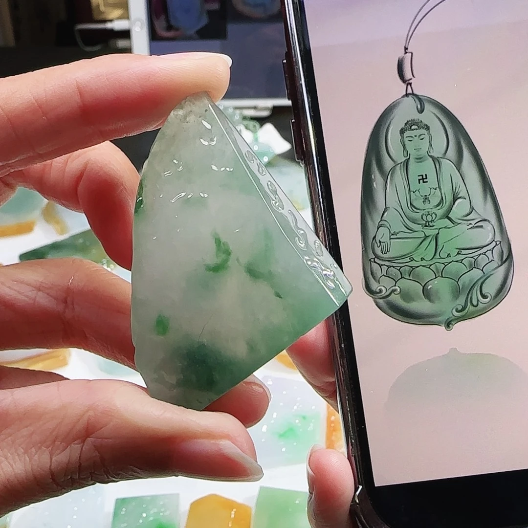 定制翡翠未镶嵌缅甸翡翠挂件