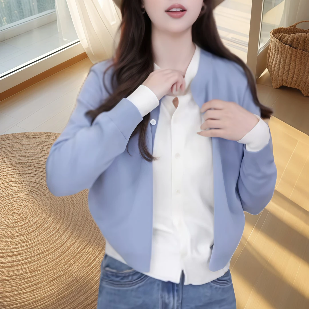 小众设计感假两件针织衫女装2025春季新款韩版时尚洋气拼接毛衣